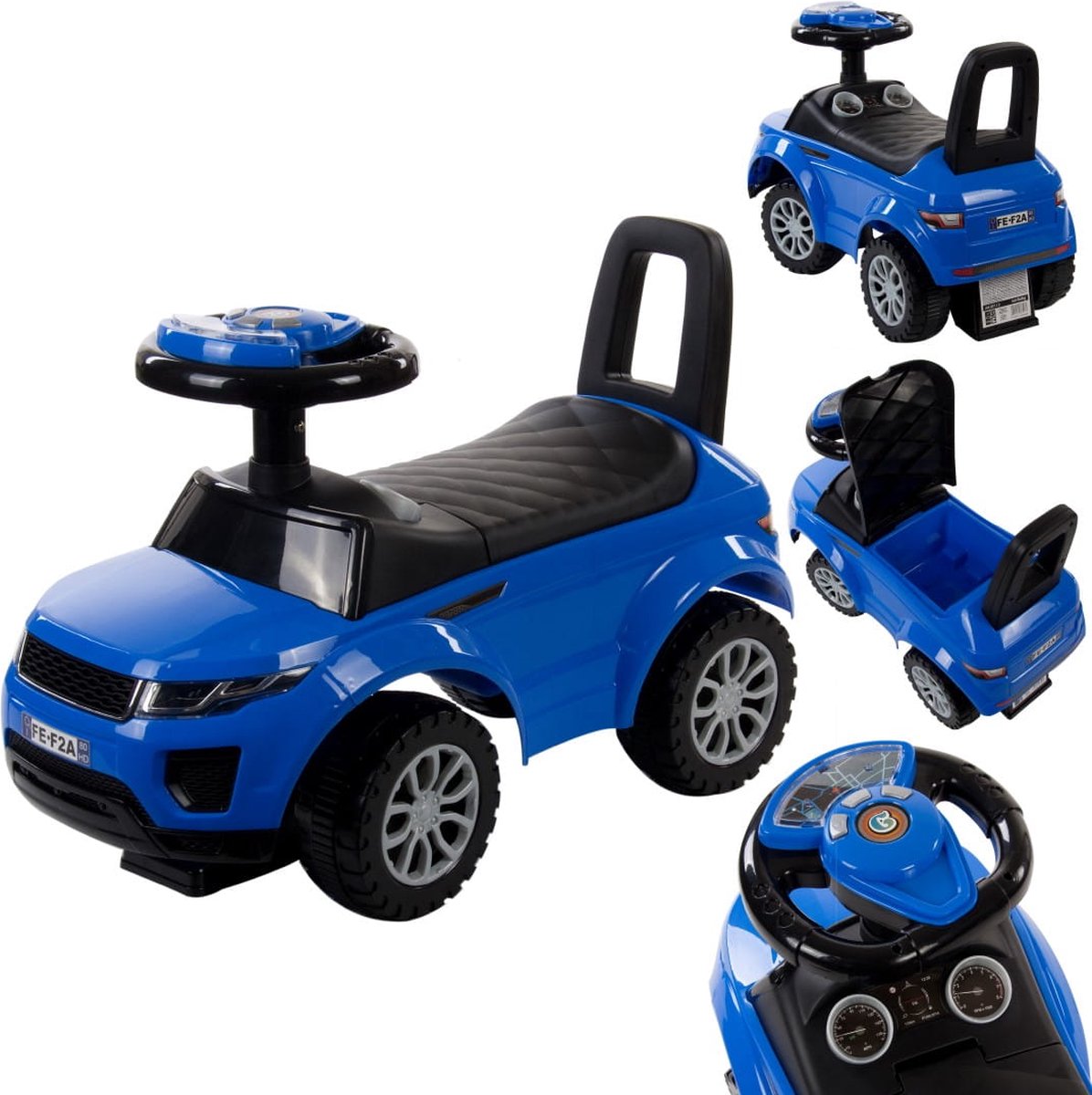   vanaf 1 jaar, bobby auto, kinderauto vanaf 12 maanden, babyauto, babywalker met claxon en motorgeluiden (Blauw)