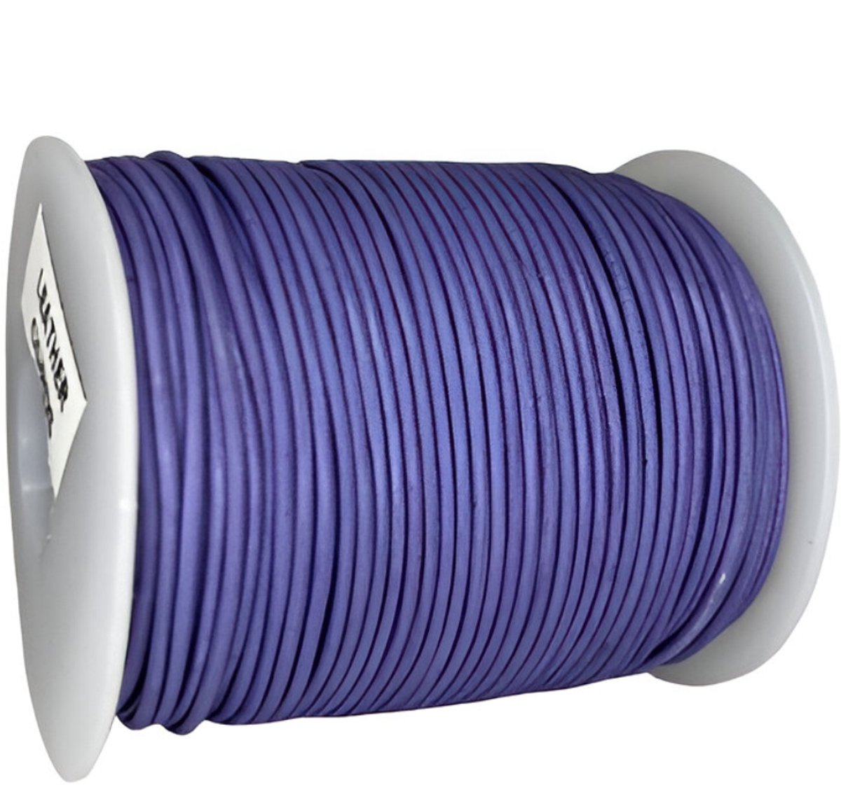Leren Koord Rond, 50 m x 1 mm - Rond Lederen Koord, Voor Halskettingen, Armbanden, Sieraden, Knutselkralen en Veters (Paars)