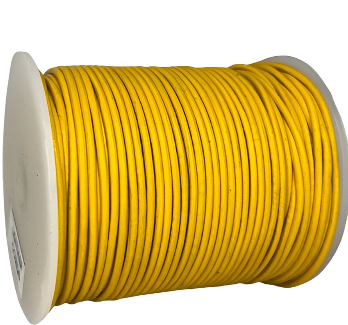 Leren Koord Rond, 50 m x 1.5 mm - Rond Lederen Koord, Voor Halskettingen, Armbanden, Sieraden, Knutselkralen en Veters (Geel)