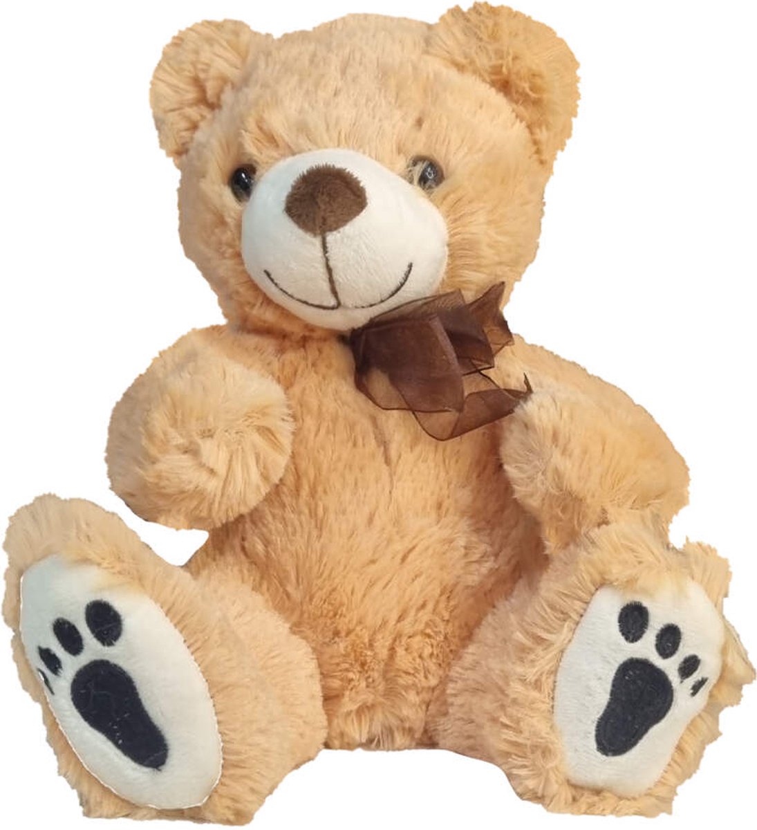 Sunkid Knuffel - Knuffelbeer - Teddybeer 23cm met strik - Floxie - Beige