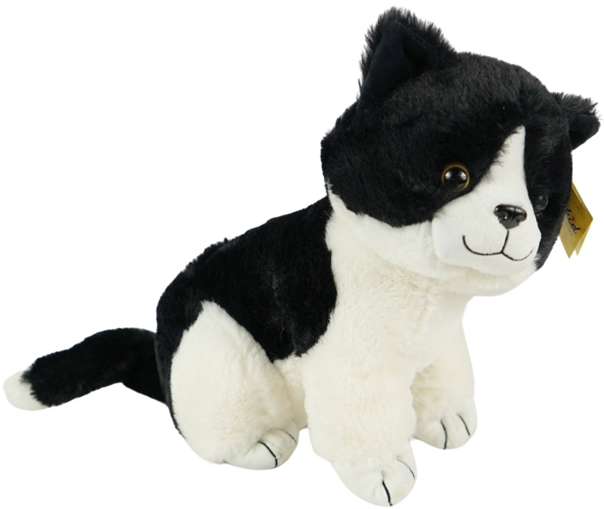 Sunkid Poes - Kat - Knuffel - Zwart wit - 40 cm hoog