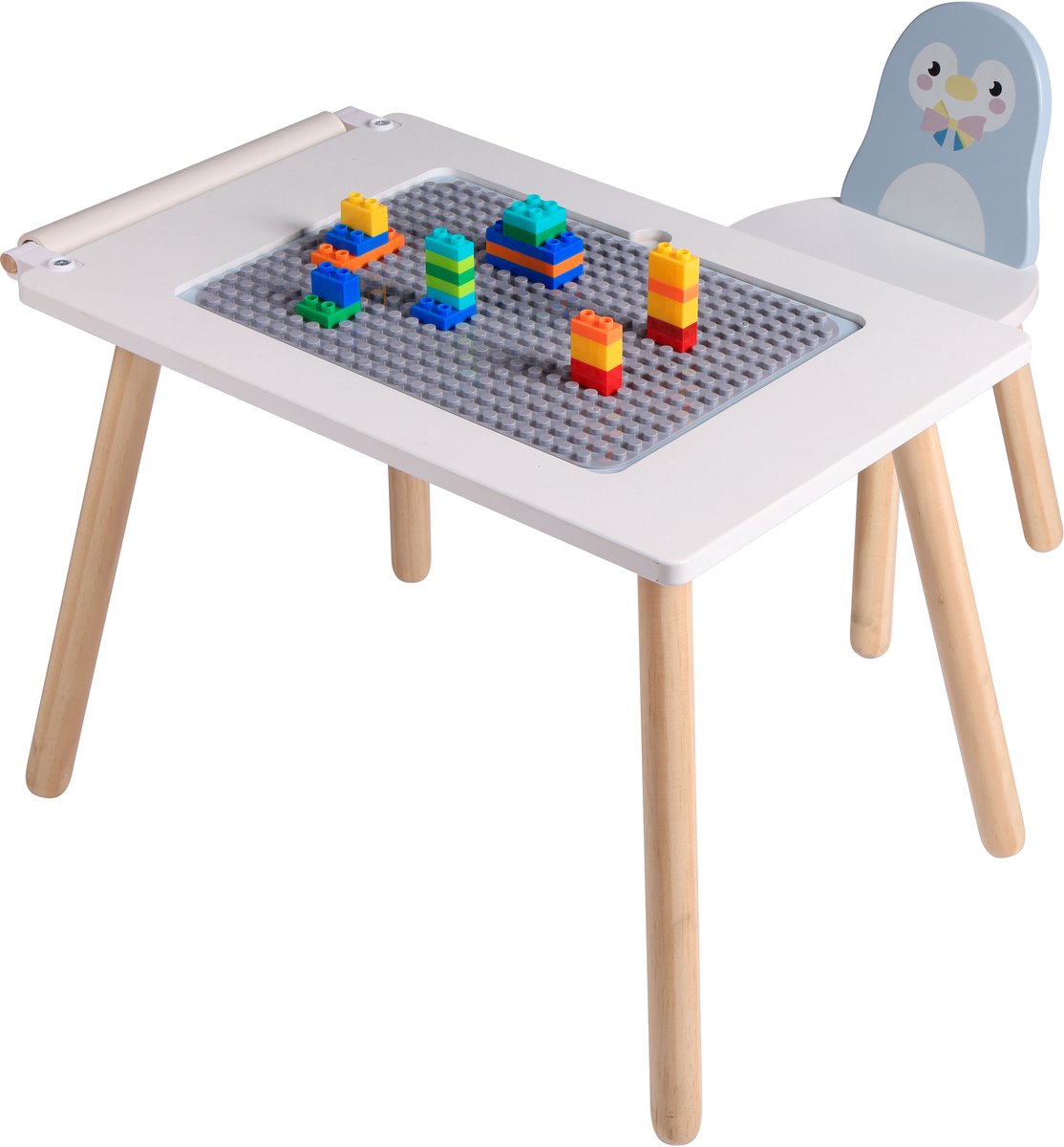 Sunny Pip Speeltafel – Multifunctionele Kindertafel met Stoel – Bouwtafel, Speel- en Tekentafel – Inclusief Opbergbak & Bouwplaat – Educatief Speelgoed