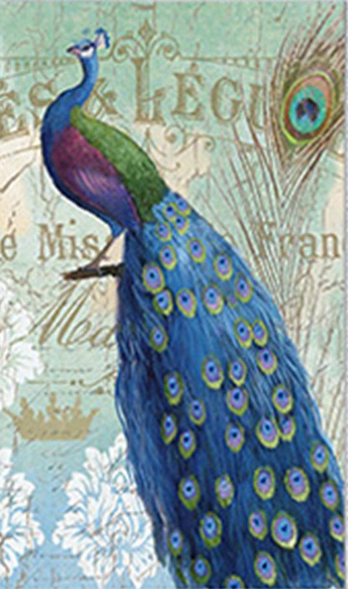 Diamond Painting - Een blauwe pauw - fotoformaat 40x50cm - Volledige dekking - Ronde steentjes - blue peacock- Dieren - Pauwen