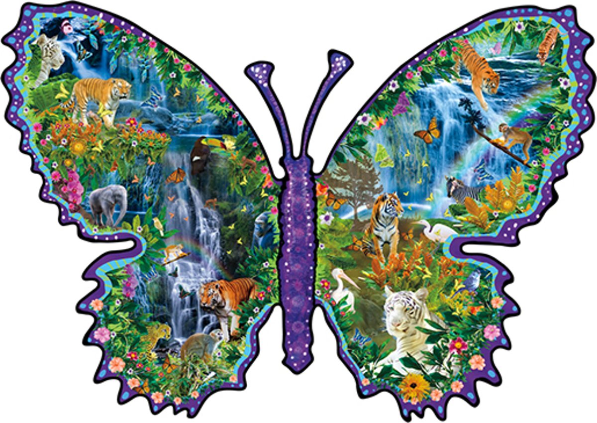 SunsOut shaped legpuzzel Rainforest Butterfly