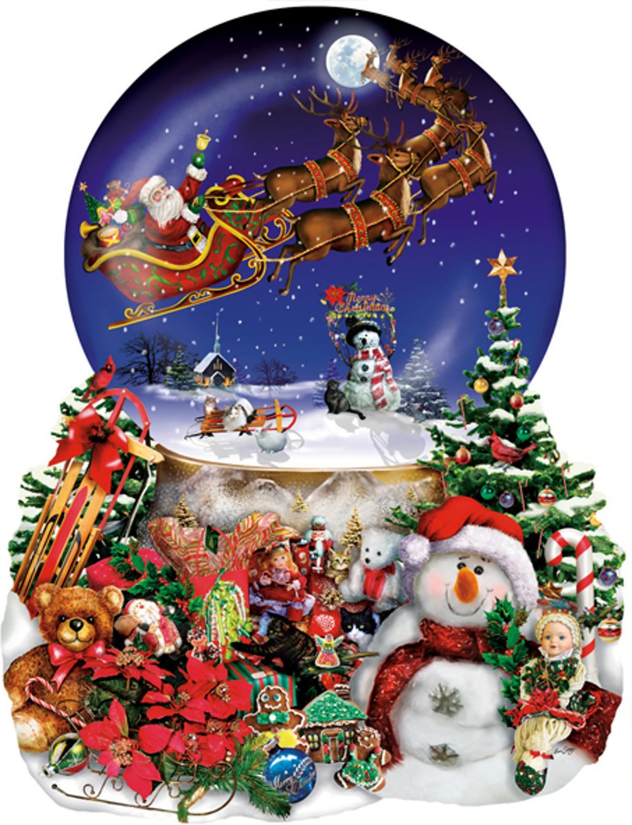 SunsOut shaped legpuzzel Santas Snowy Ride