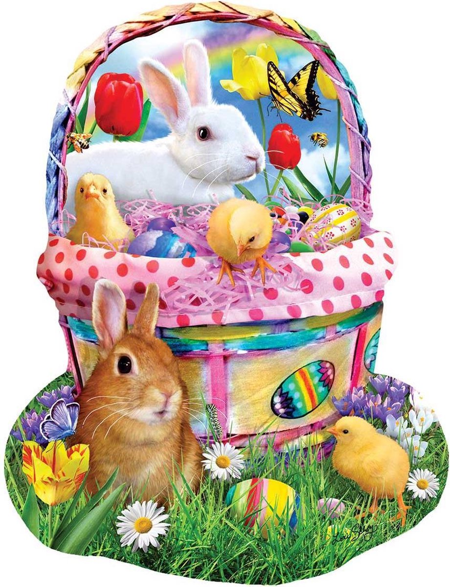 Contourlegpuzzel - 1000 stukjes - Bunnys Easter Basket - Sunsout