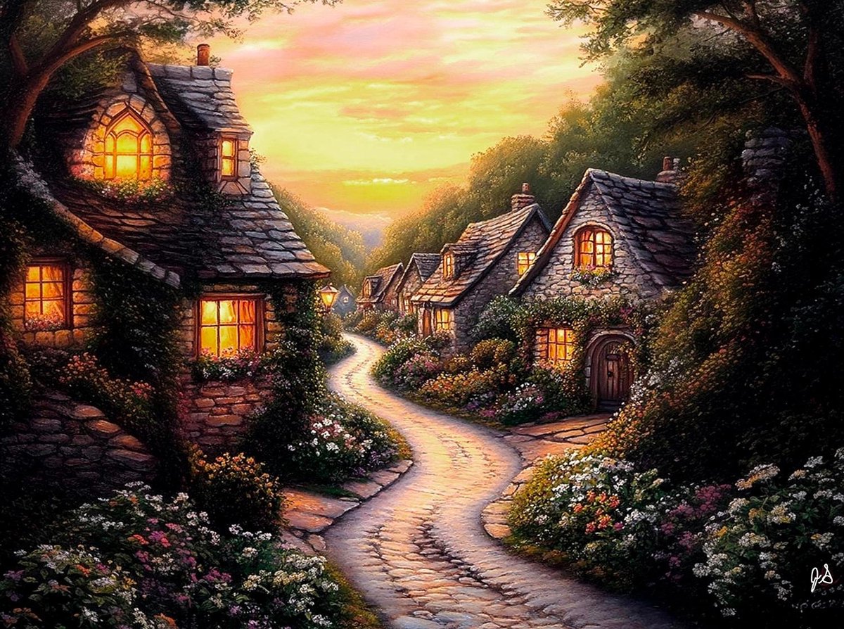 SunsOut legpuzzel Village Peace - 1000 stukjes puzzelspel.