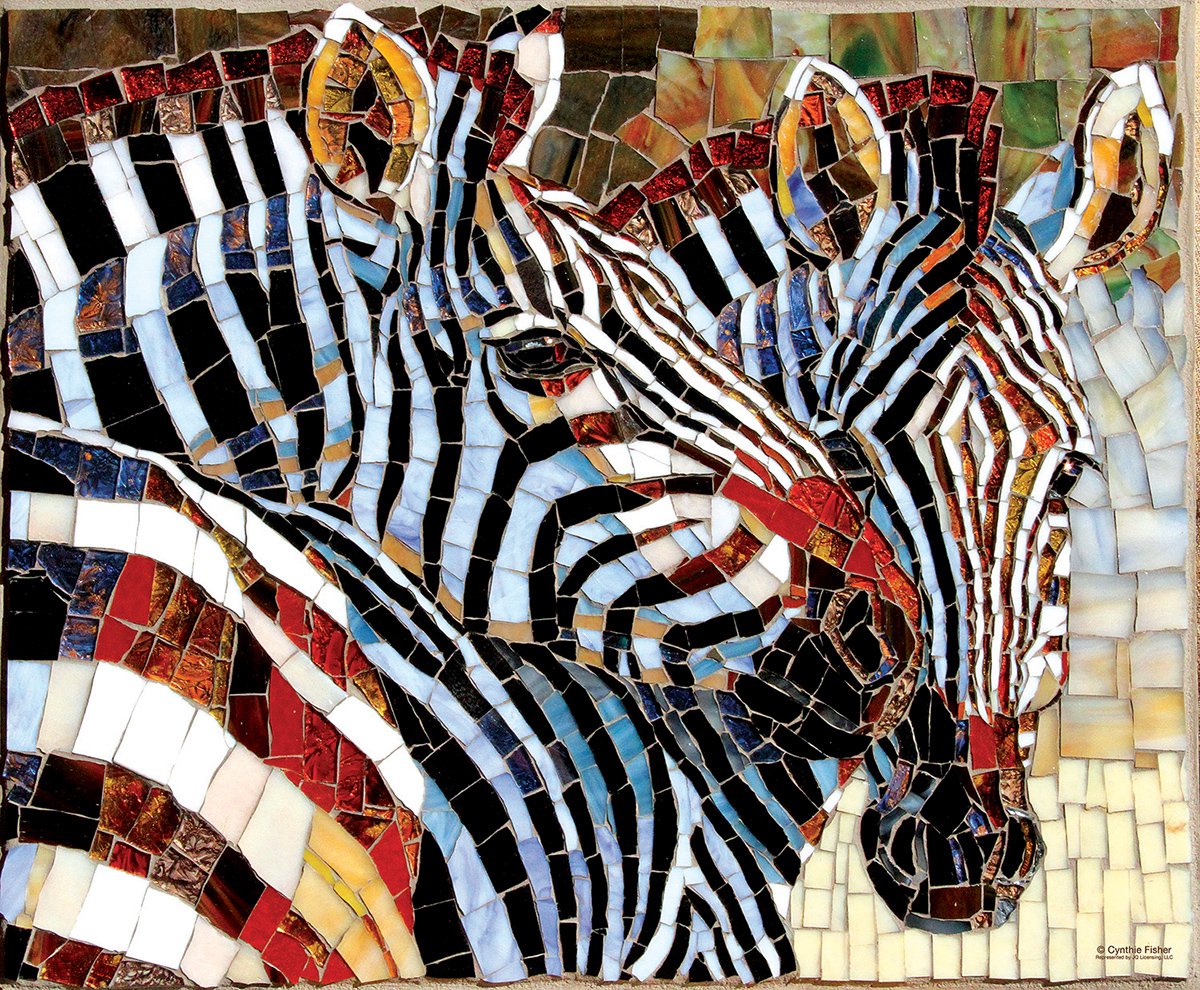 SunsOut puzzel Stained Glass Zebras - 1000 stukjes puzzel.