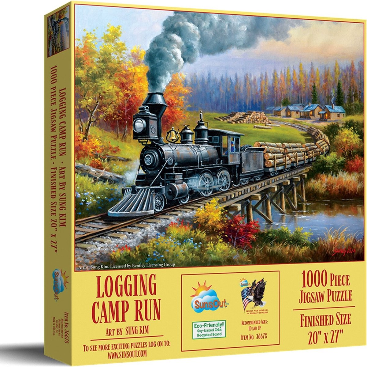 legpuzzel - 1000 stukjes - ouderwetse stoomtrein - Sunsout