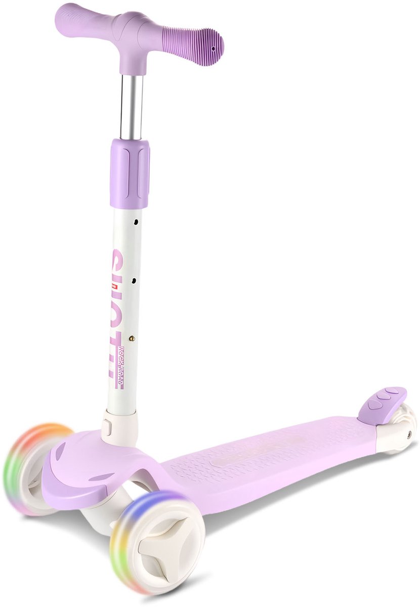 Suotu Kinderstep - Step - 3 Lichtgevende Wielen - EXTRA BREEDE WIELEN - Step 3+ Jaar - Speelgoed Jongens/Meisjes - Paars