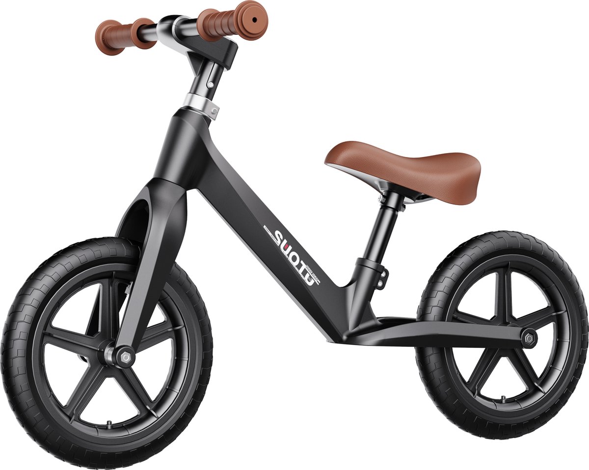 Suotu Loopfiets - Speelgoed Vanaf 1-5 jaar - Jongens en Meisjes - Kinderstep - 2.12kg lichtgewicht - Zwart