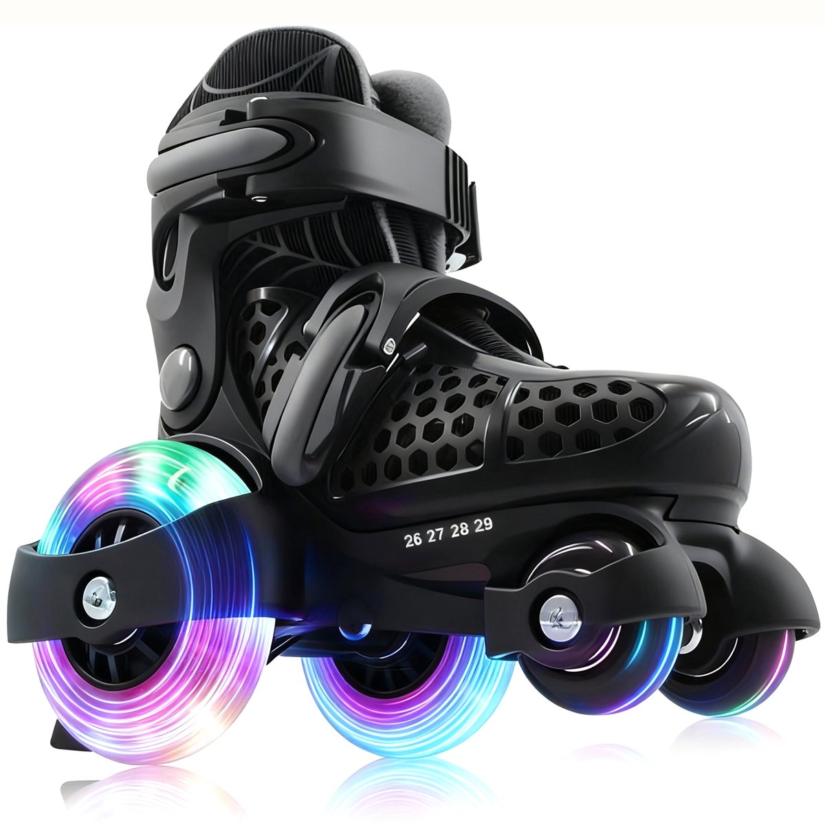 Suotu Rolschaatsen voor Beginners - Verstelbare - Lichtgevende wielen - Maat 28/29-32 - Zwart
