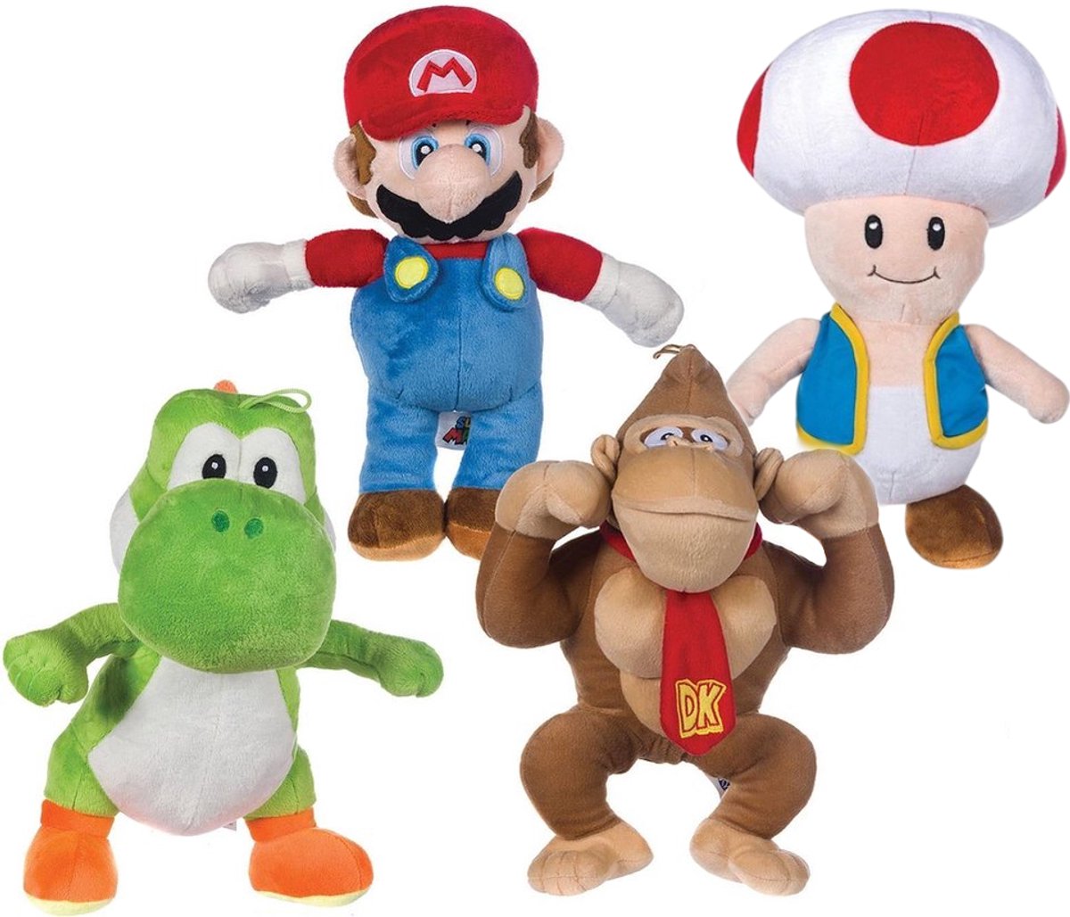 Super Mario Bros Pluche Knuffel Set 20 cm - Mario Yoshi Donkey Kong Toad - Nintendo Plush Toy - Speelgoed Knuffels Kinderen Jongens Meisjes