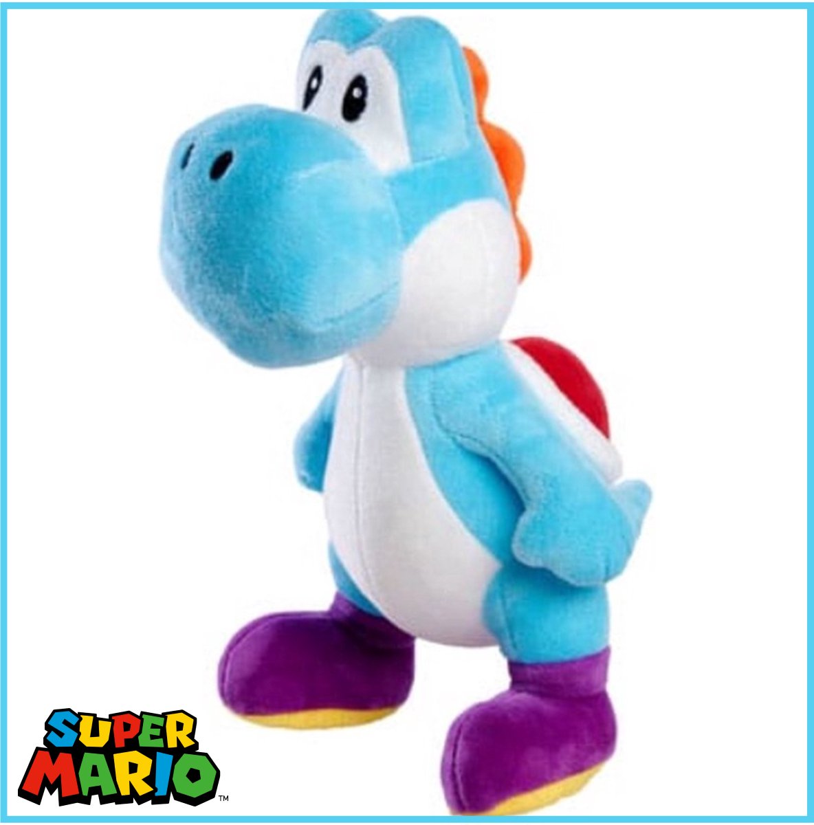 Yoshi Lichtblauw - Super Mario Pluche Knuffel 24 cm - Nintendo Mario Bros Plush Toy - Speelgoed Knuffels voor Kinderen Jongens Meisjes