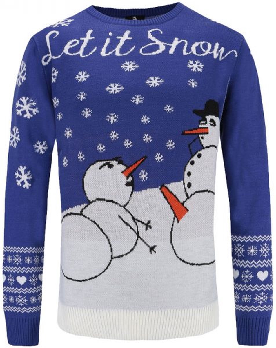 Let it snow - Sneeuwpoppen kersttrui - Maat L - Foute Kersttrui DrunkenDinos - Gebreide kersttrui - Foute trui - Feestkleding - Kerstkleding Fout Kerst Feest - Kerst trui - Kersttrui dames - Kersttrui heren - Lelijke Kersttrui - Grappige Kersttrui