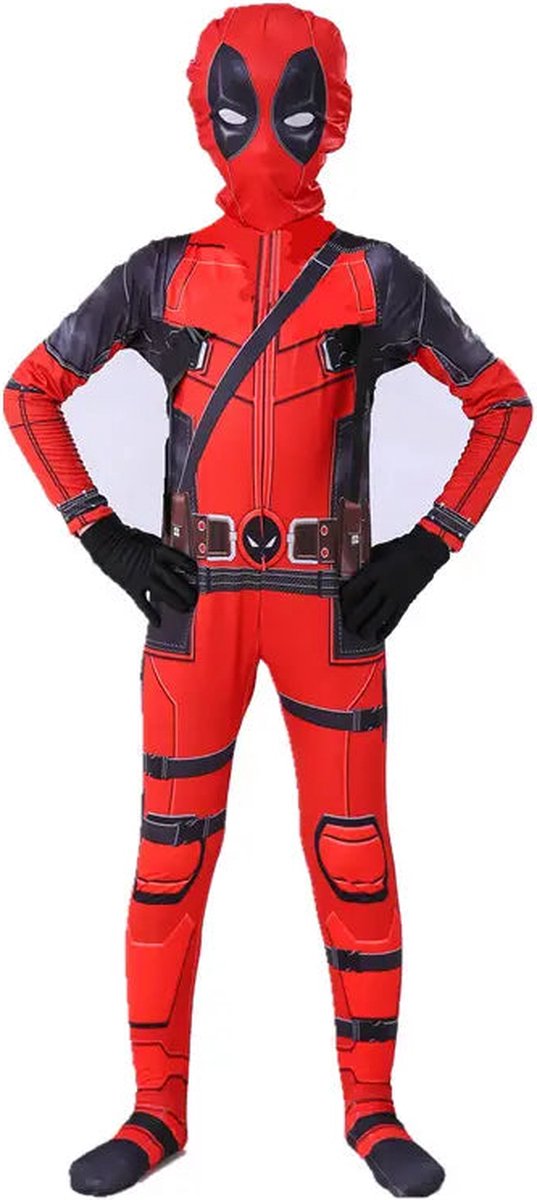 Superheldendroom - Deadpool 2 - 128/134 (7/8 Jaar) - Verkleedkleding - Superheldenpak