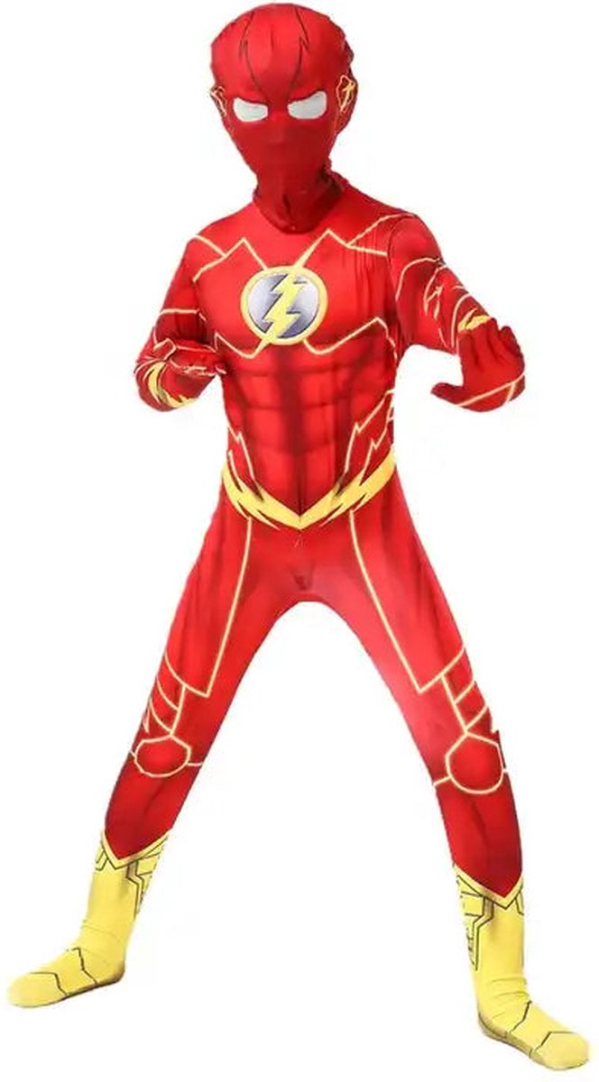 Superheldendroom - The Flash - 122 (6/7 Jaar) - Verkleedkleding - Superheldenpak