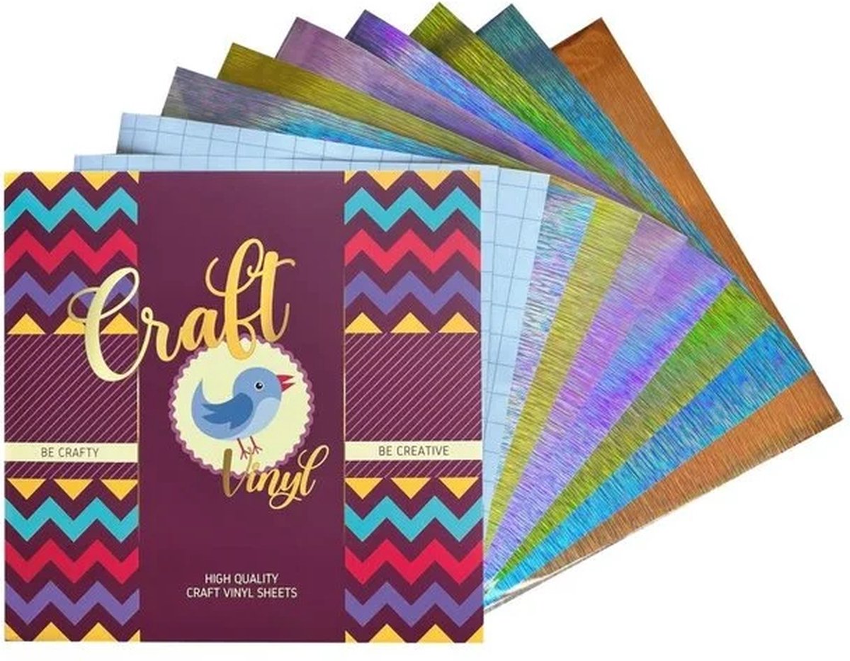 Vinyl Folie set - Superior Holo Brushed (Cricut, Silhouette & LOKLiK Compatible, Stickers & DIY)