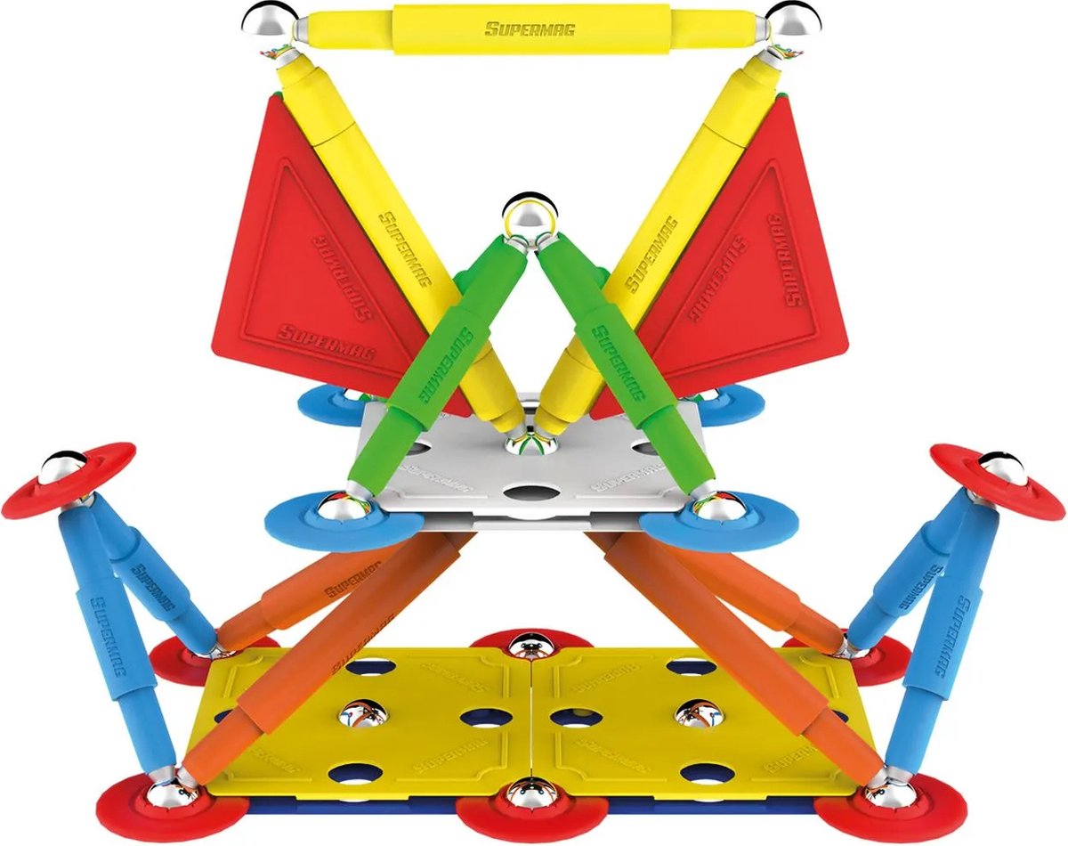 Magneet speelgoed Supermag Multicolor 60 SM0652 Multikleur 25 x 33 x 4,8 cm