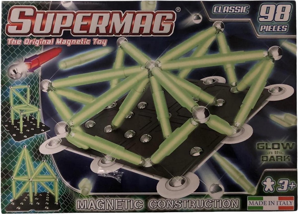 Supermag 98 delig Glow in the dark