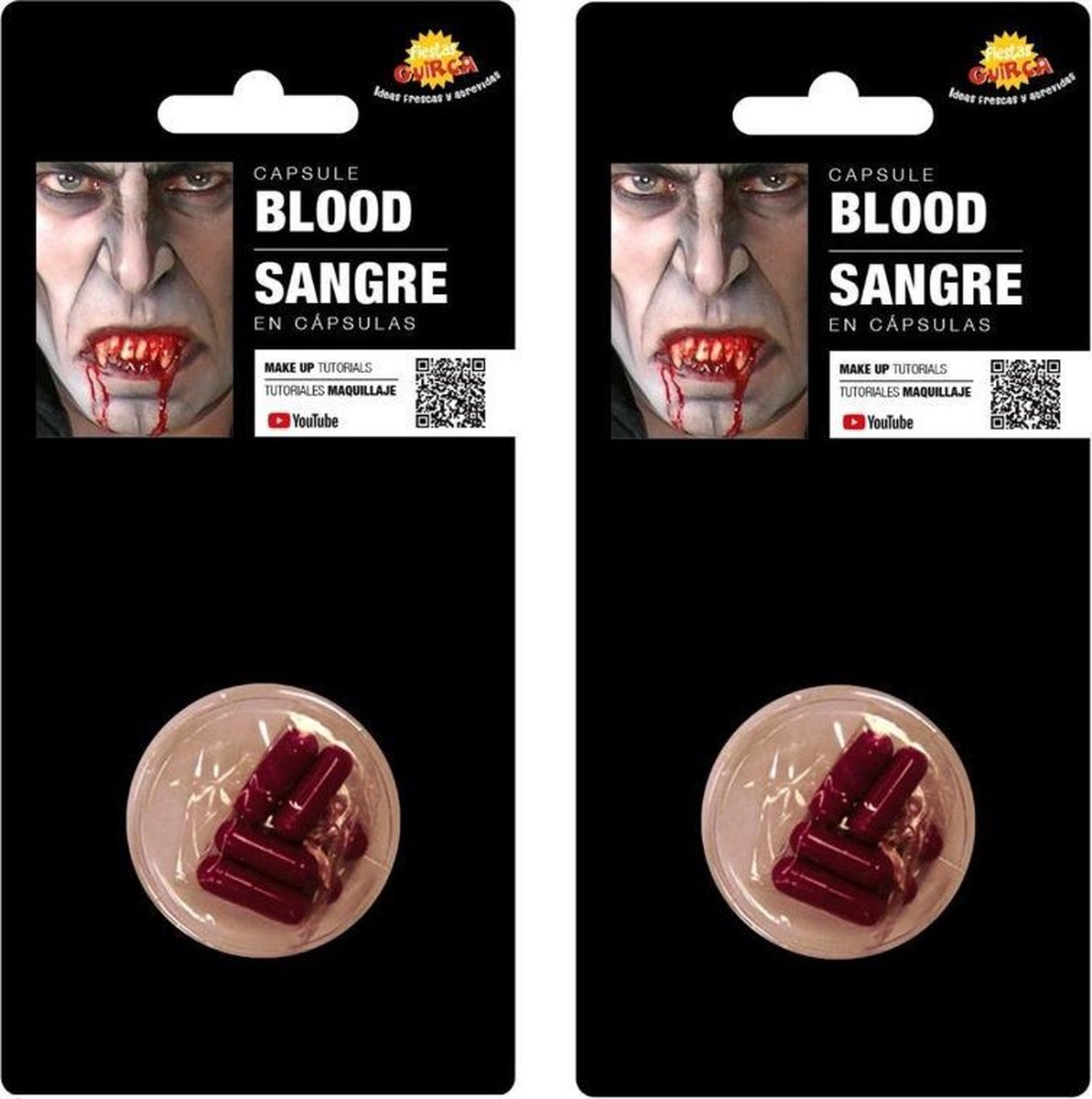 24x stuks horror kunstbloed capsules voor in de mond - Nepbloed - Halloween verkleedaccessoires