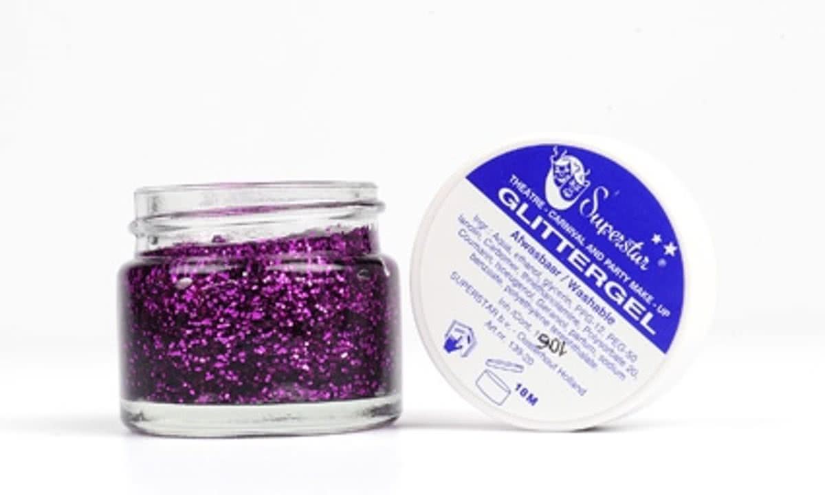 Glittergel paars pot 15 ml