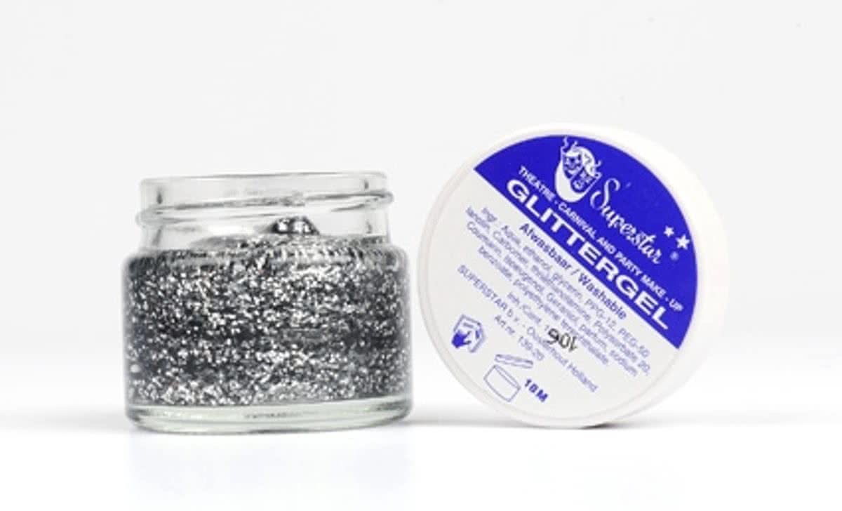 Glittergel zilver pot 15 ml