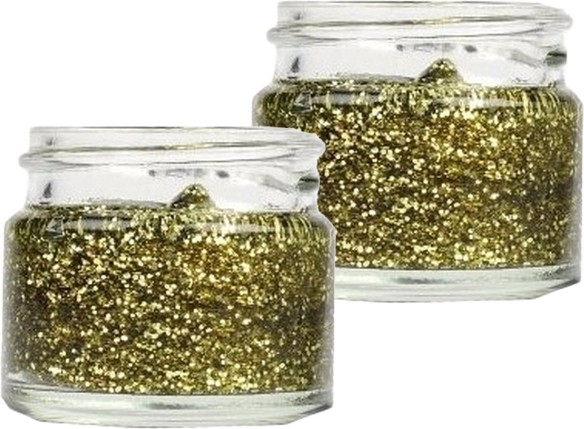   Glittergel voor lichaam/haar en gezicht - 2x - goud - 15 ml - Glitter schmink