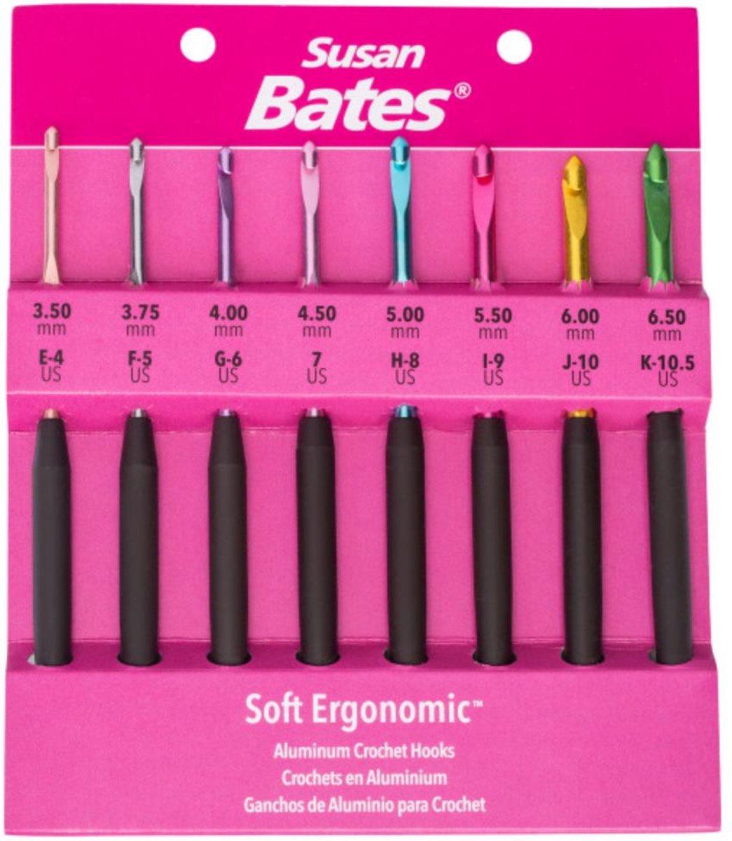 Susan Bates Silvalume Soft Ergonomic Crochet Hook Set - haaknaaldenset - 12698