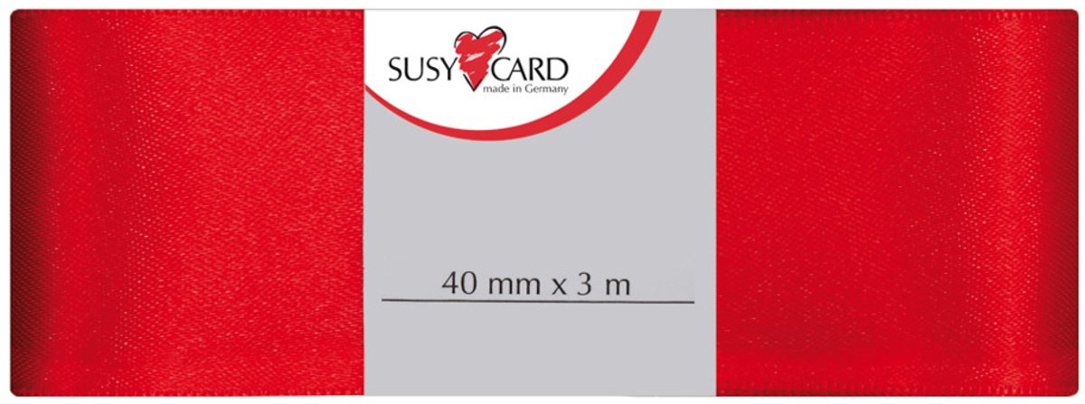 SUSY CARD cadeaulint dubbelzijdig satijn, 40 mm x 3 m, rood