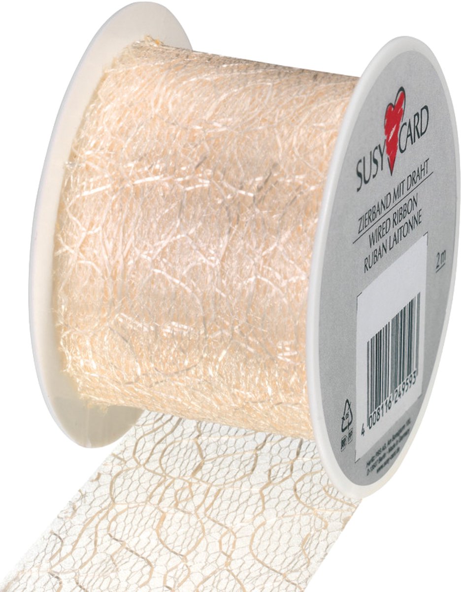 SUSY CARD cadeaulint op spoel Lace, crème