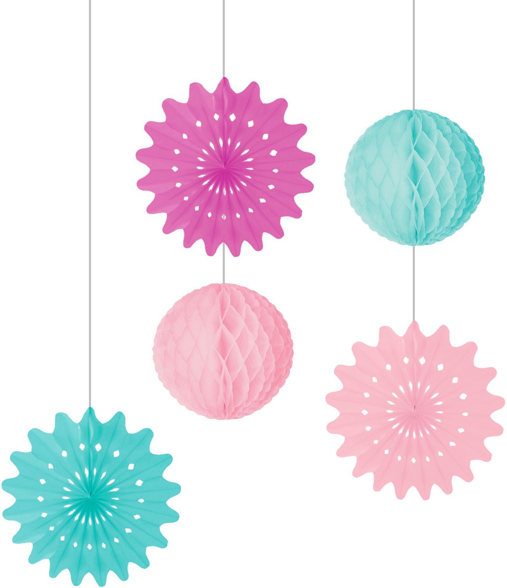 Susy Card 40047805, Feestdecoratieset, Bessen, Roze, Turkoois, Monotoon, 150 mm, 150 mm, 20 cm