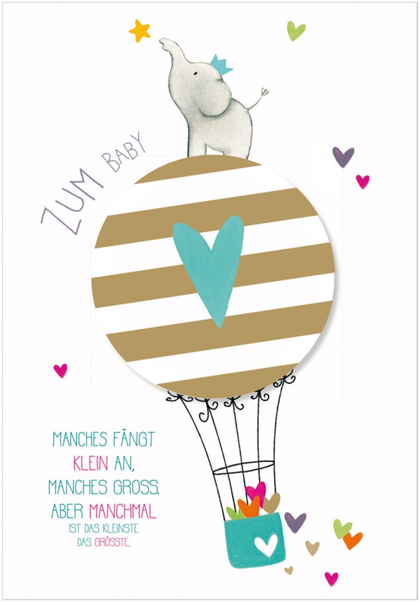 XL geboortewenskaart Luchtballon