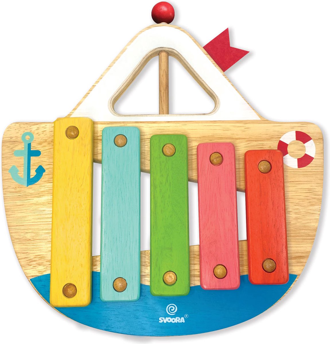 Svoora Mijn eerste boot, houten muziek Xylophone, 5 noten.