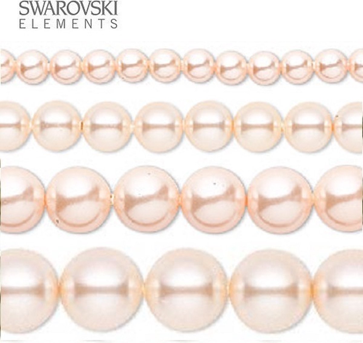 Swarovski Elements, 20 stuks Swarovski Parels, 10mm (20cm), PEACH, 5810