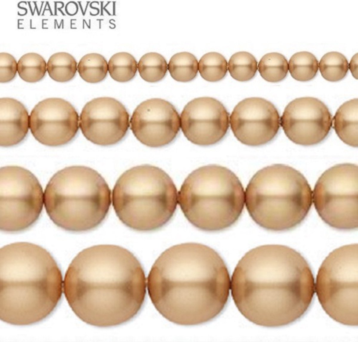 Swarovski Elements, 50 stuks Swarovski Parels, 8mm (40cm), vintage gold, 5810