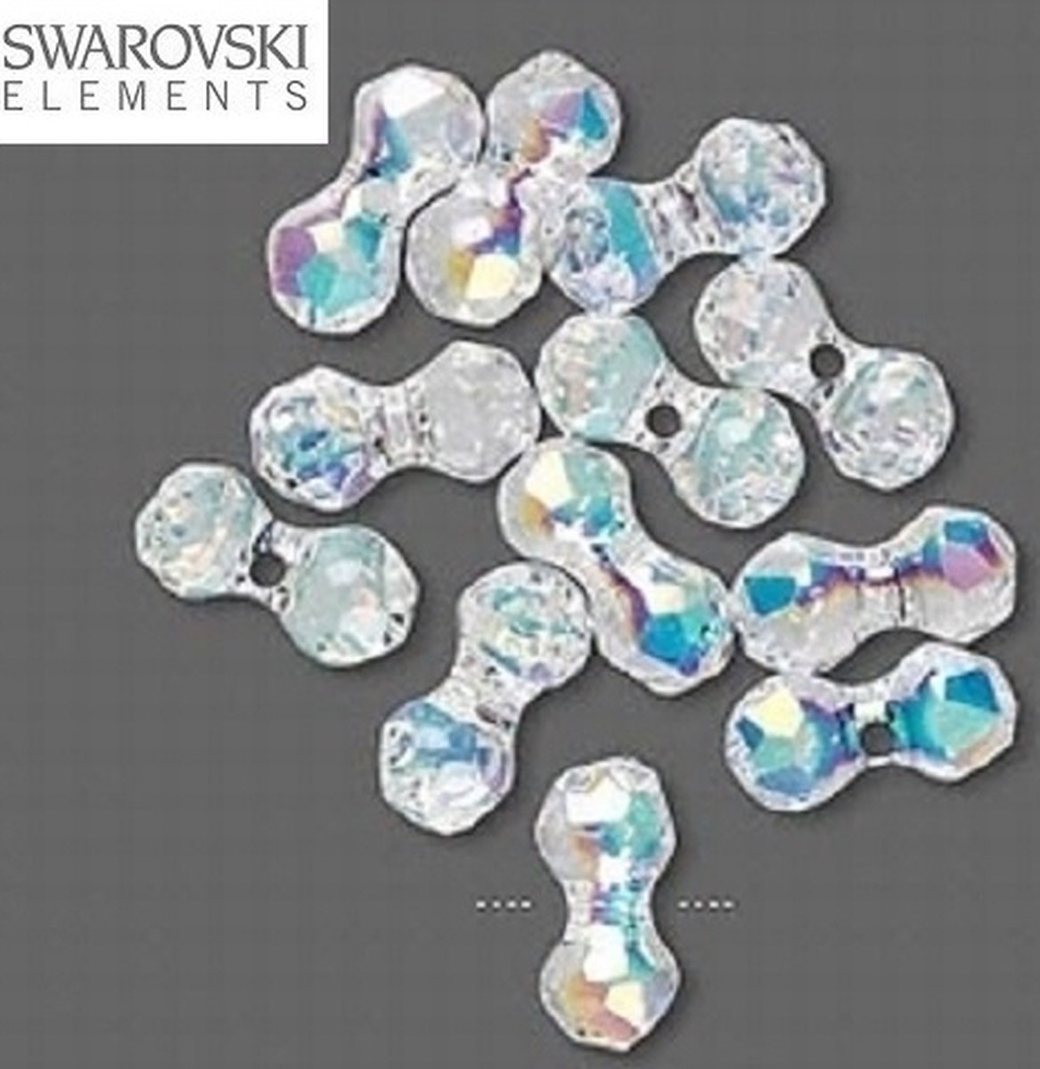 Swarovski Elements, Modular kralen (5150), 11x6mm, clear AB, 6 stuks