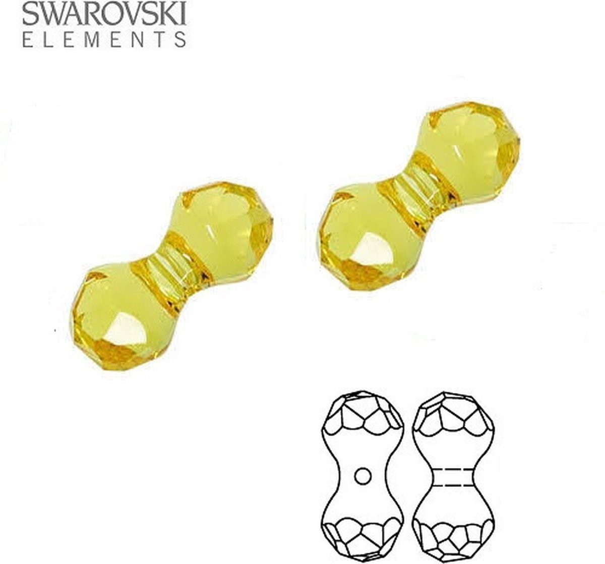 Swarovski Elements, Modular kralen (5150), 11x6mm, light topaz, 6 stuks
