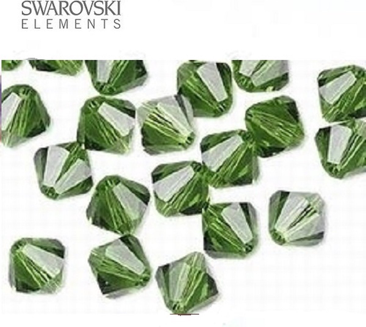 Swarovski Elements, Xilion Bicone (5328), 8mm, fern green. Per 24 stuks