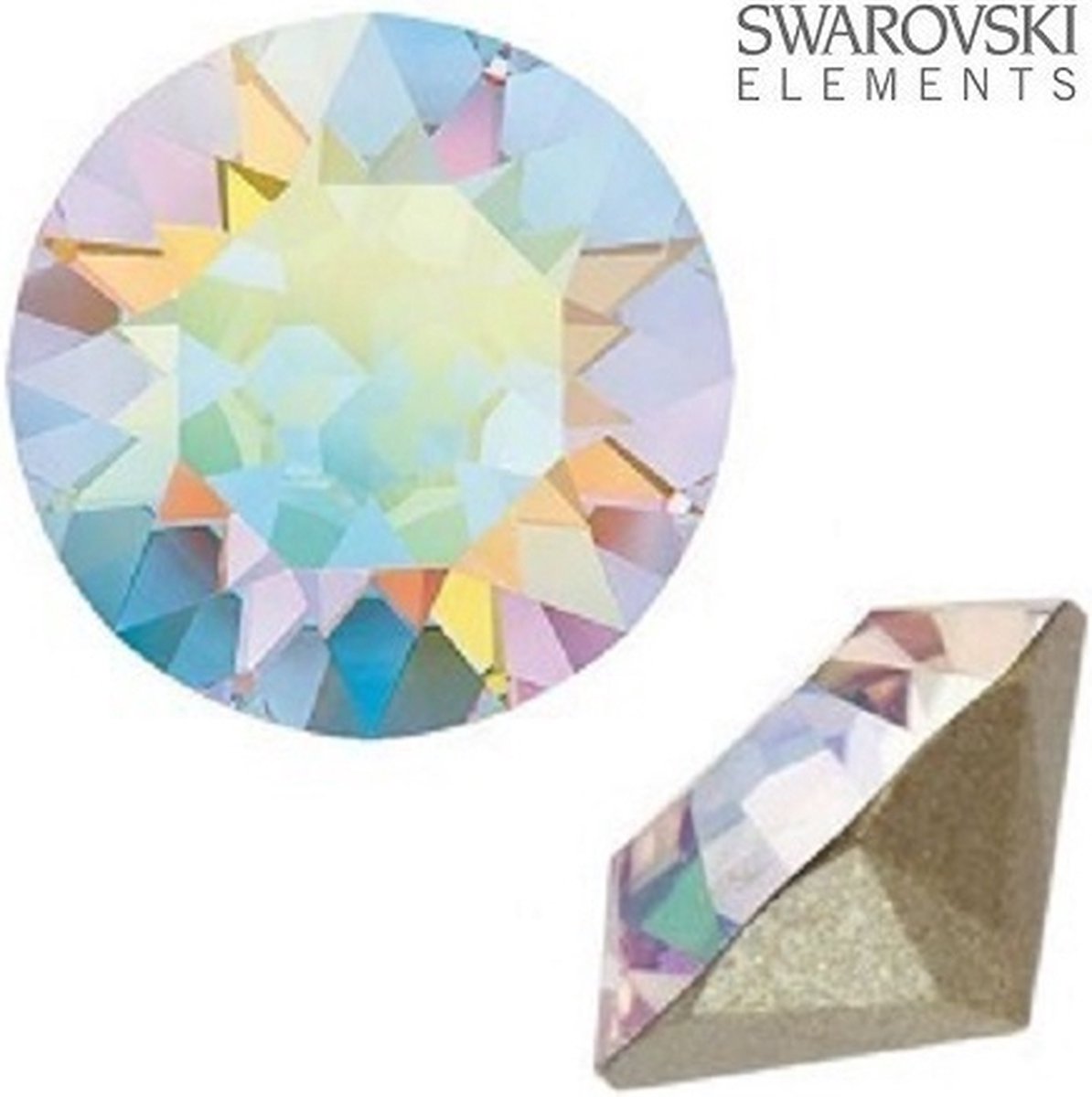 Swarovski Elements, chaton stenen SS39 Xirius 8.16-8.41 (1088), clear AB met zilverfoil rug. Per 24 stuks