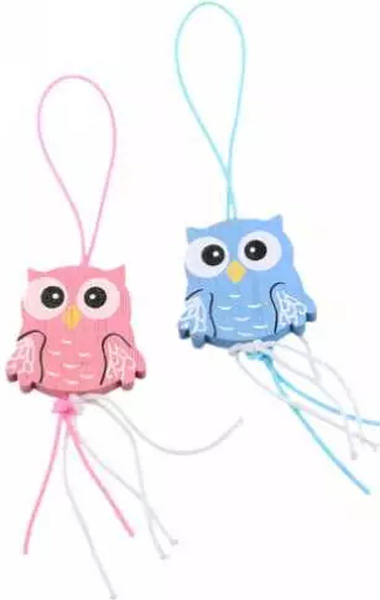10 gelukspoppetjes Uiltje roze en blauw - gelukspoppetje - uil - geboorte - zwanger - babyshower - genderreveal
