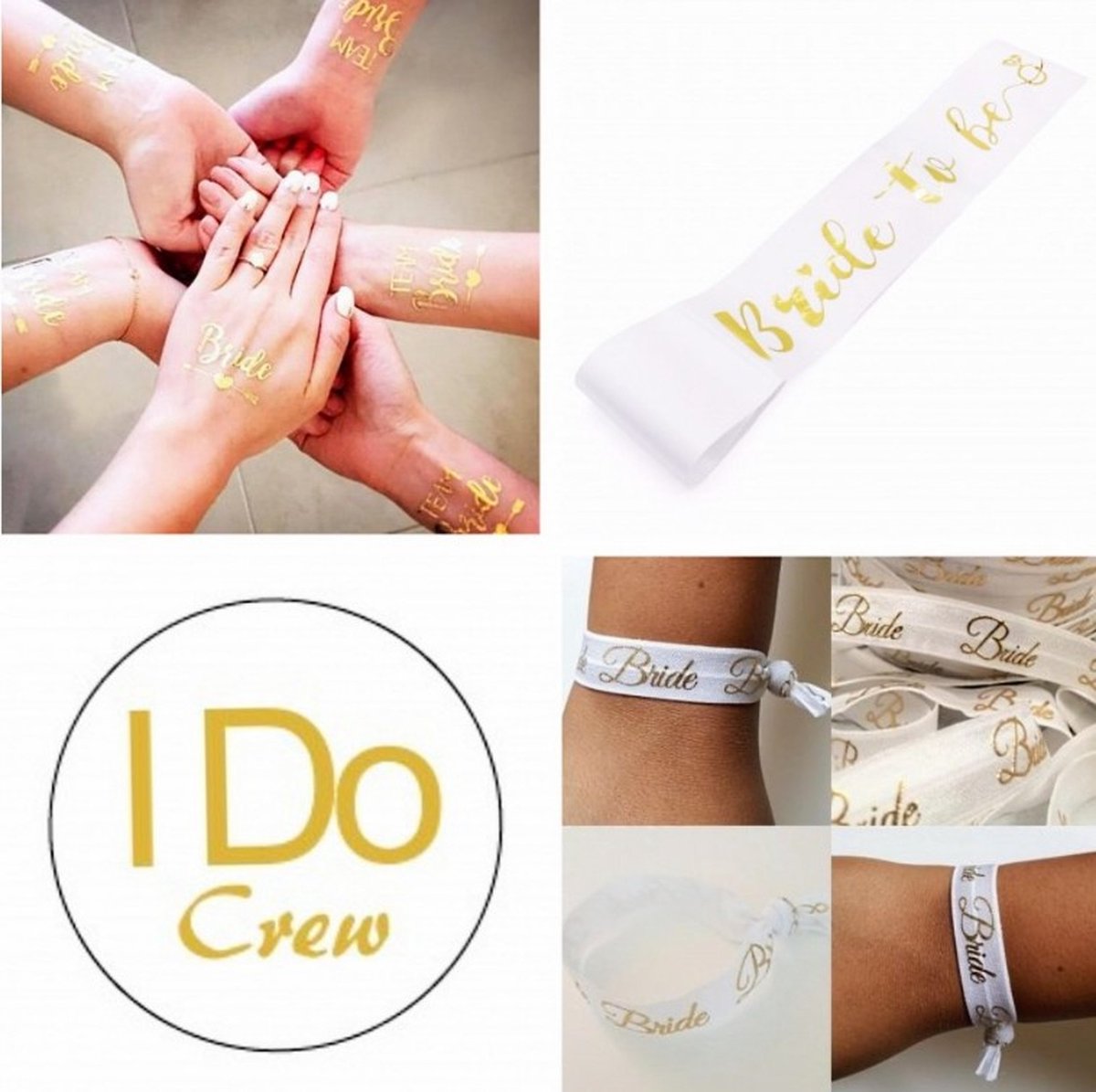 23-delige vrijgezellenfeest set Team Bride en Game over met buttons, sjerp, armbanden en tatoeages - bride to be - vrijgezellenfeest
