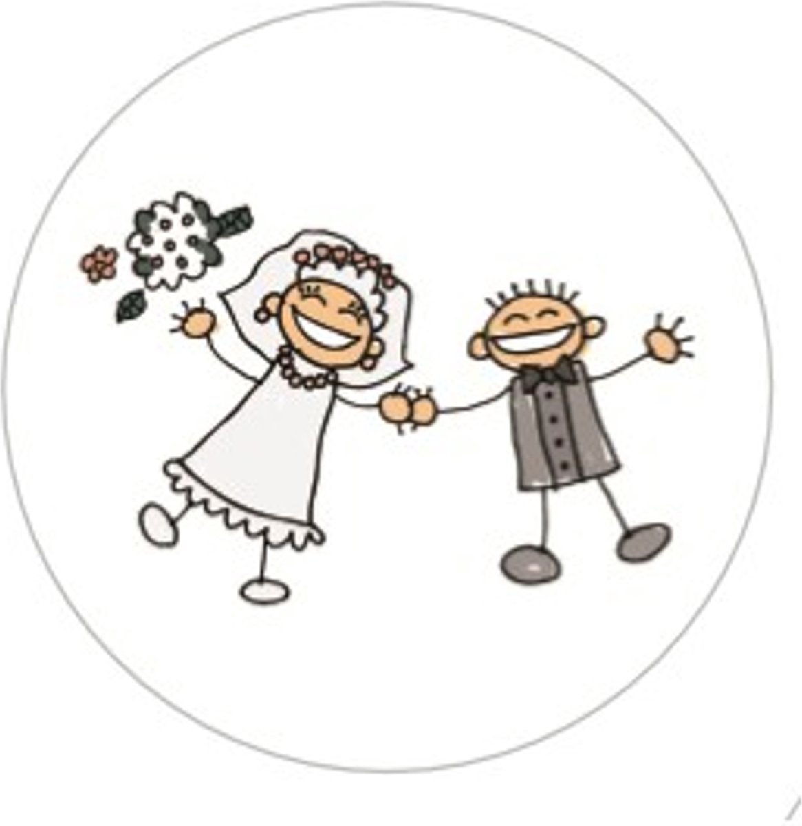 6 Buttons Blij Bruidspaar - bruid - bruidegom - button - trouwen - vrijgezellenfeest - huwelijk - bruidspaar