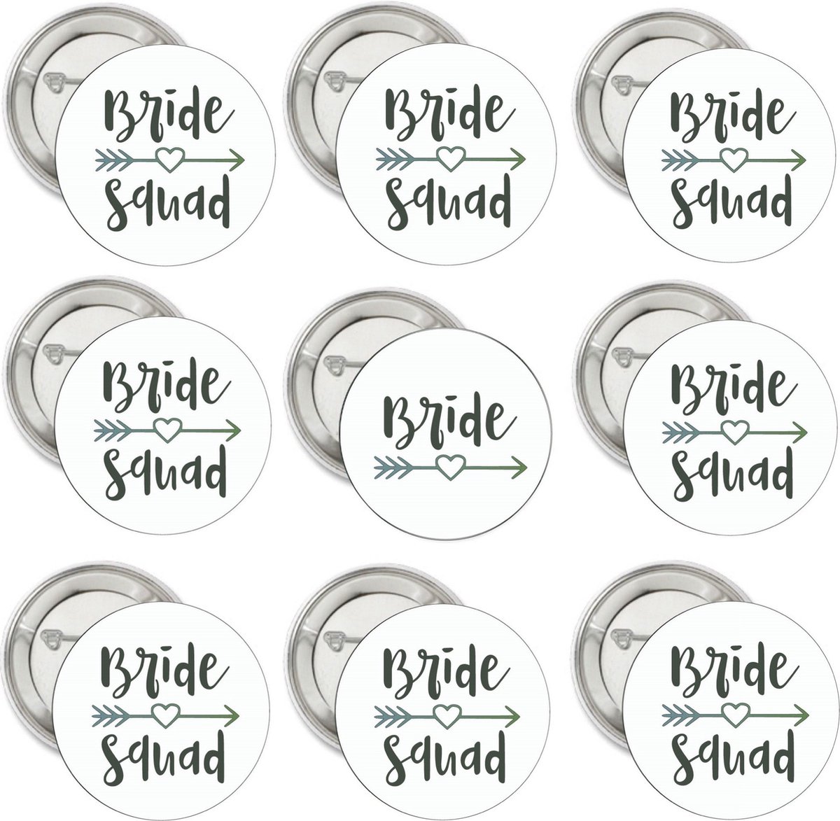 9-delige button set Bride en Bride Squad Tribal - bruid - bride to be - vrijgezellenfeest - bride squad - tribe - button
