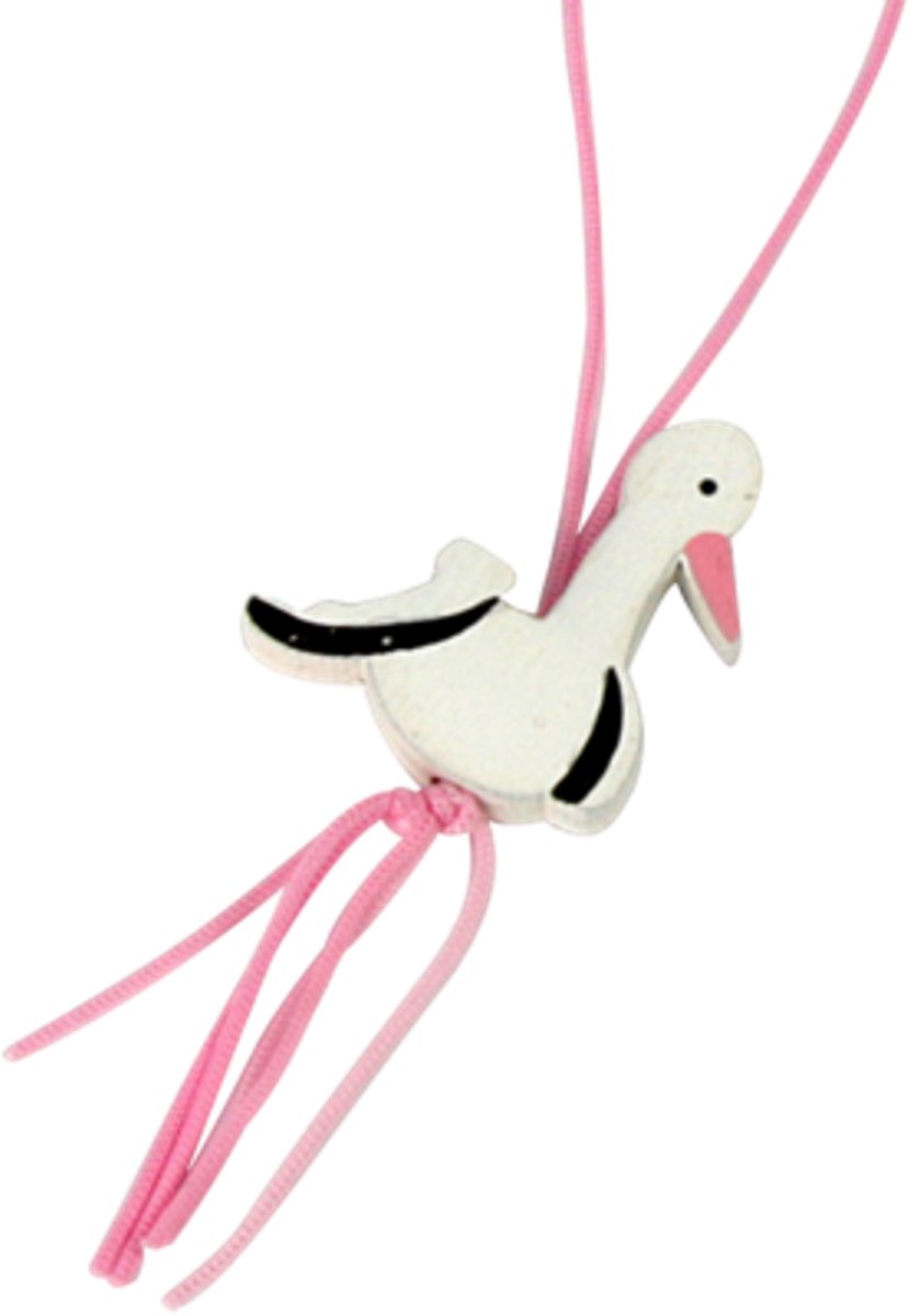 Gelukspoppetjes ooievaar wit met roze 10 stuks - gelukspoppetje - ooievaar - baby - genderreveal - geboorte - zwanger - bedankje