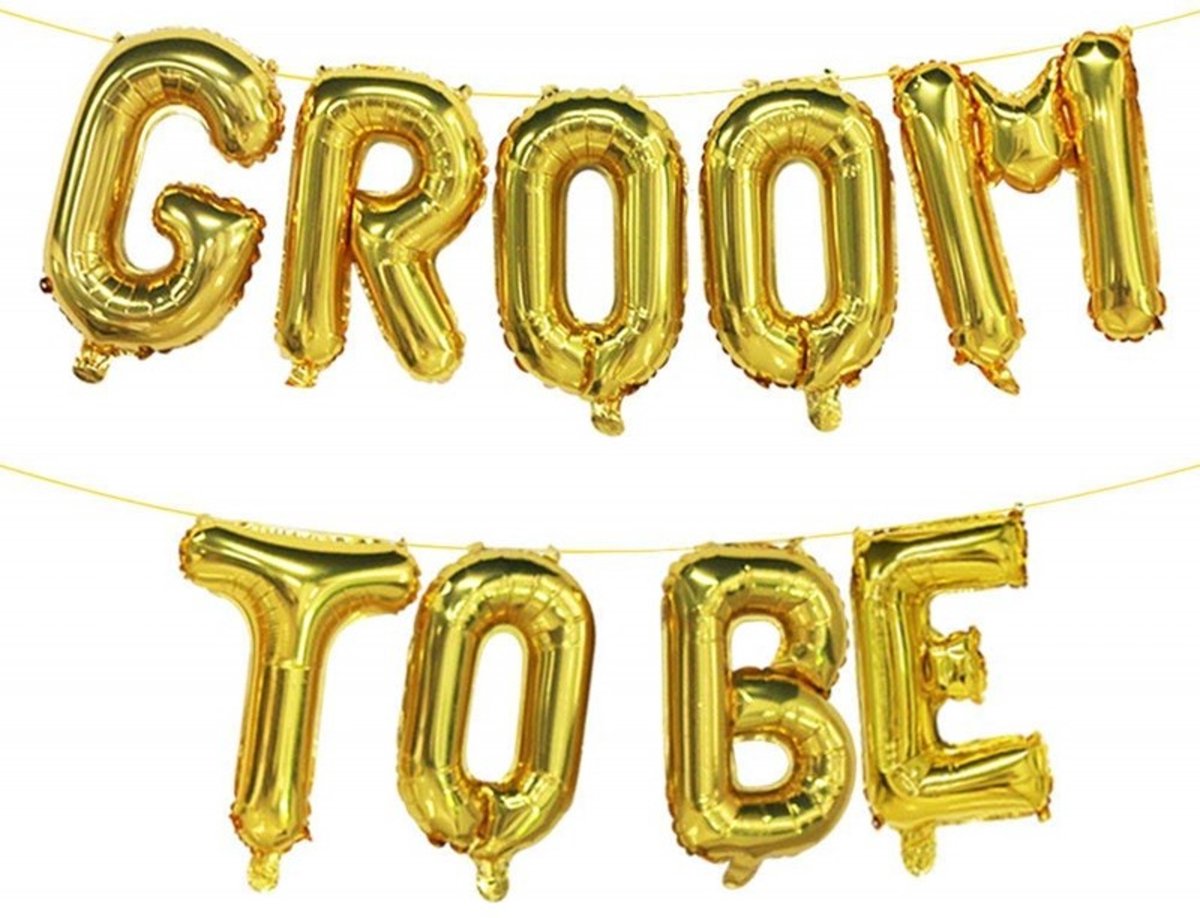 Groom to Be folie ballonnen set goud - groom to be - bruidegom - vrijgezellenfeest - trouwen - folie - ballon - goud