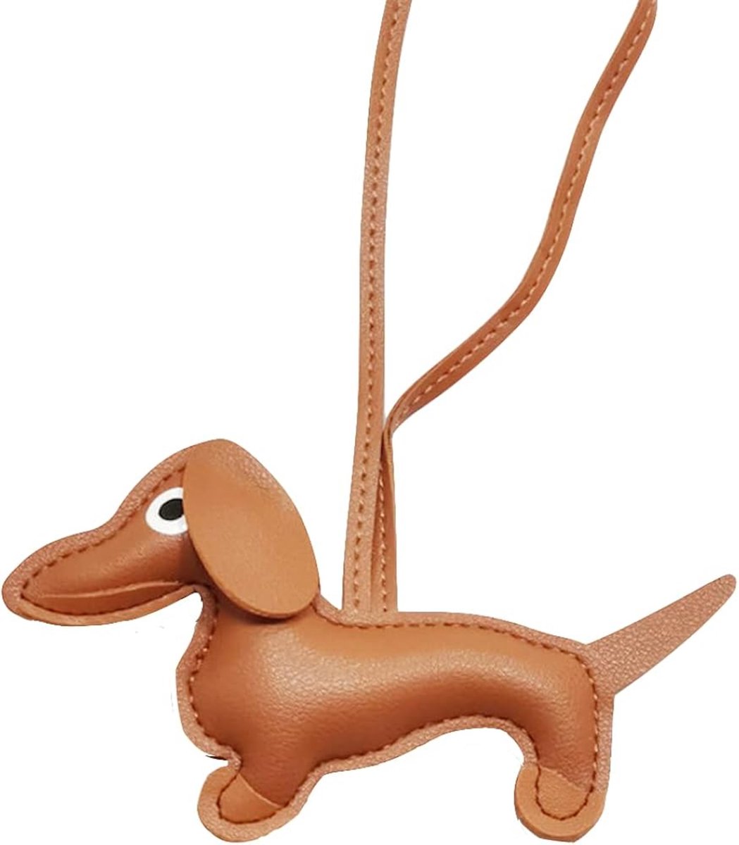 Teckel sleutelhanger/tashanger licht bruin - hond - teckel - bruin - sleutelhanger - huisdier - keychain