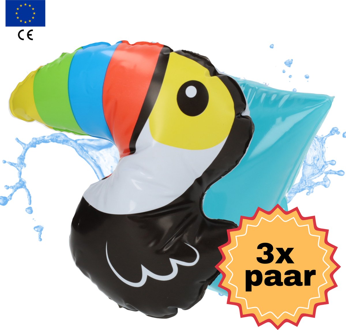  ® Zwembandjes - Zwembandjes - Zwemveiligheid - Zwemvest - Toekan - 0-15 kg - 3 paar
