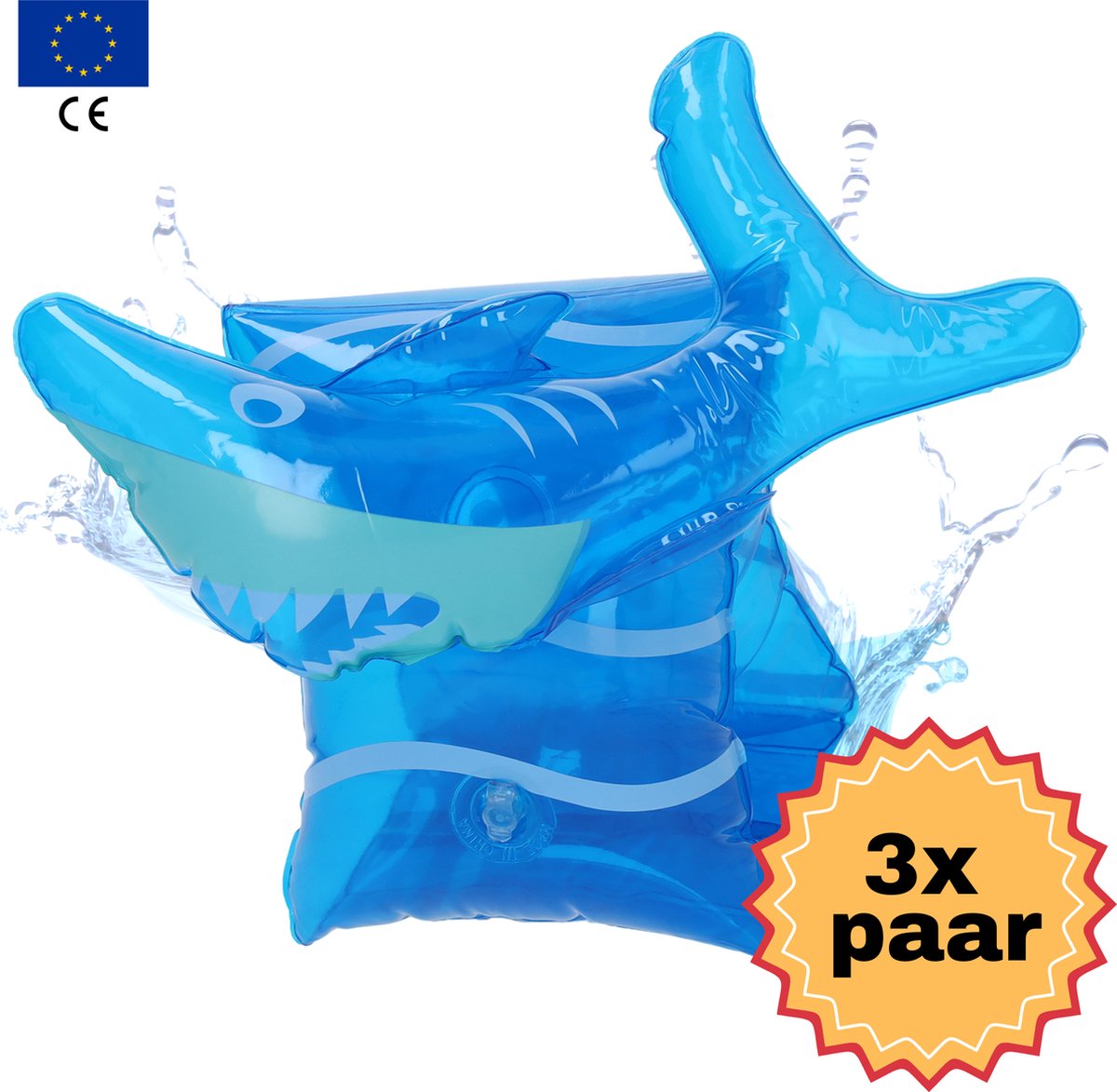 ® Zwembandjes - Zwembandjes - Zwemveiligheid - Zwemvest - sharky - 0-15 kg - 3 paar