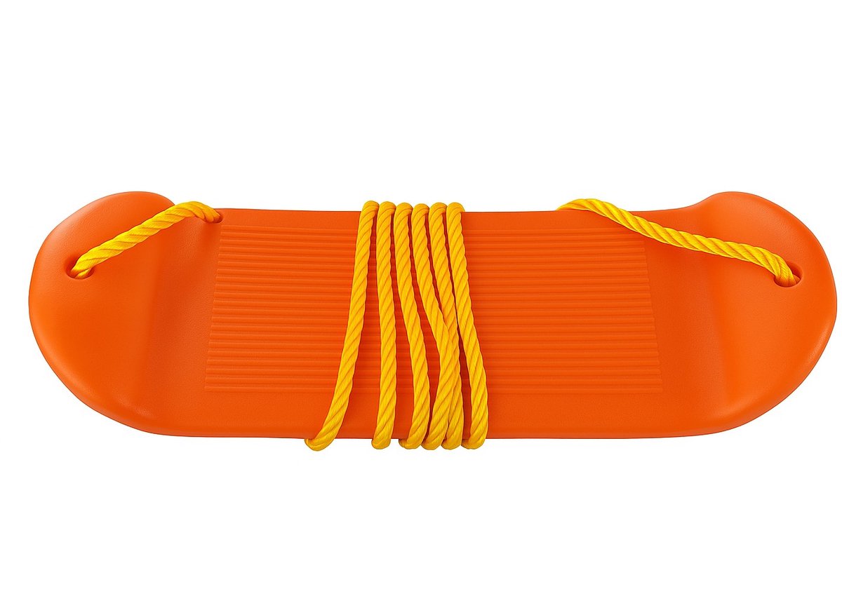 kunststof schommel met touw - oranje - voor binnen en buiten